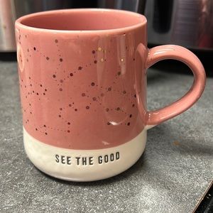 Large Pink Coffee Mug with Quote